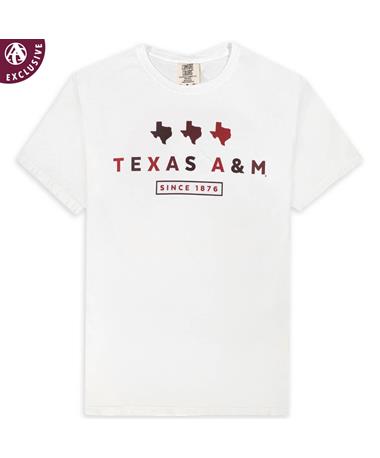 Texas A&M Shades Of Maroon Texas Comfort Colors T-Shirt