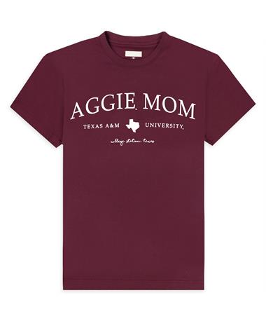 NCAA Texas A&M Aggies Burgunderrot T-Shirt Damen Kurzärmelig Distressed Sport 