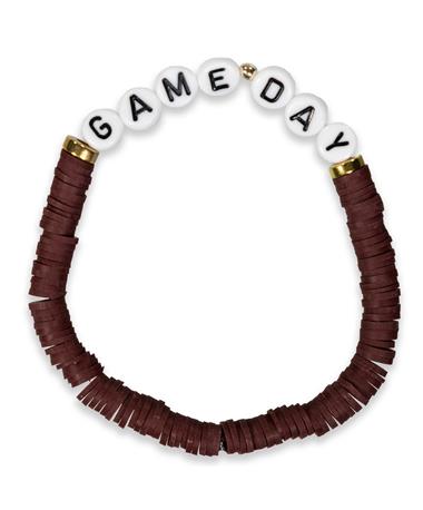Gameday Beaded Maroon Bracelet