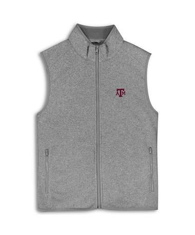 Texas A&M Vineyard Vines Mountain Sweater Fleece Grey Vest