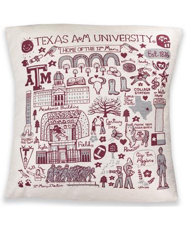 Texas A&M Aggie Julia Gash Throw Pillow