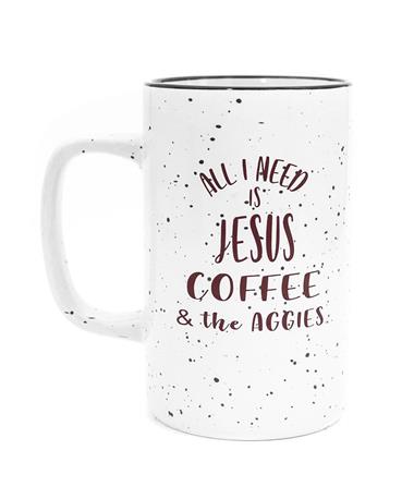 Texas A&M Aggies 18oz Tall Mug Jesus, Coffee, And Aggies