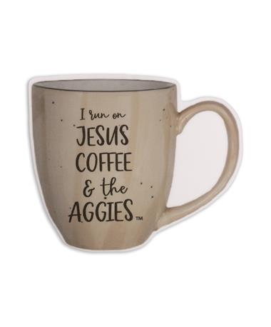Aggies Jesus and Coffee Sticker