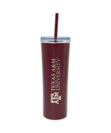 Texas A&M Maroon Tumbler with Straw