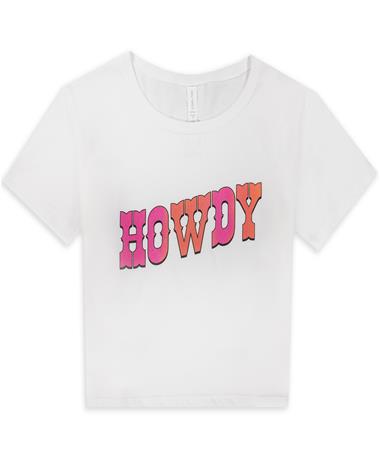 Howdy Pink And Orange Cropped Tee