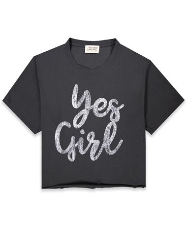 Yes Girl Cropped Black T-Shirt