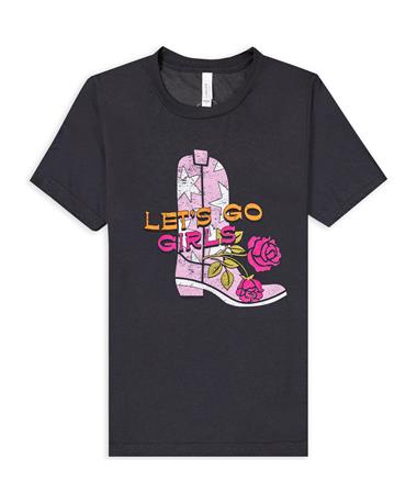 Lets Go Girls Pink And Orange Cowgirl T-Shirt