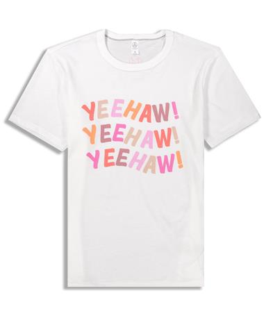 Yeehaw Multicolor White T-Shirt