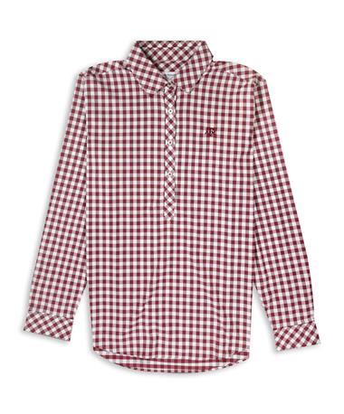 Texas A&M Southern Tide Gameday Hadley Long Sleeve 1/4 Button Down