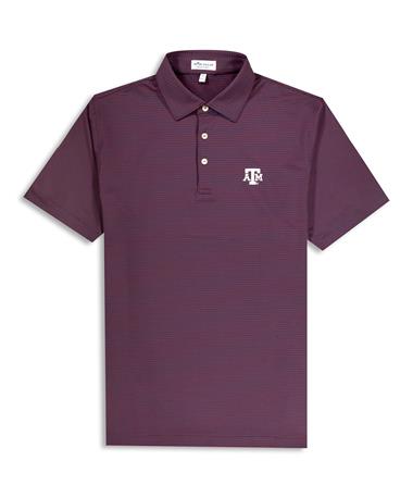 Texas A&M Peter Millar Hales Maroon And Navy Performance Jersey Polo