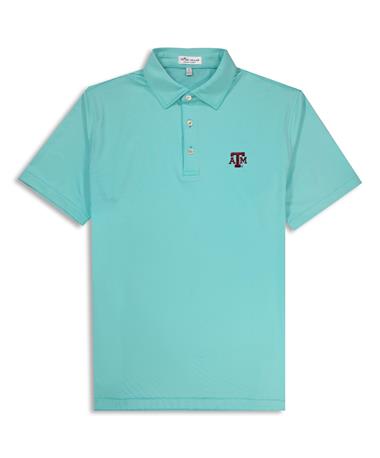 Texas A&M Peter Millar Teal Halford Performance Jersey Polo