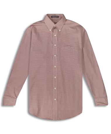 Long Sleeve Maroon And White Gunner Button Down
