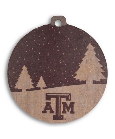 Texas A&M Snow Scene Ornament