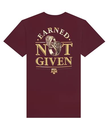 Texas A&M Earned Not Given Double Ring T-Shirt