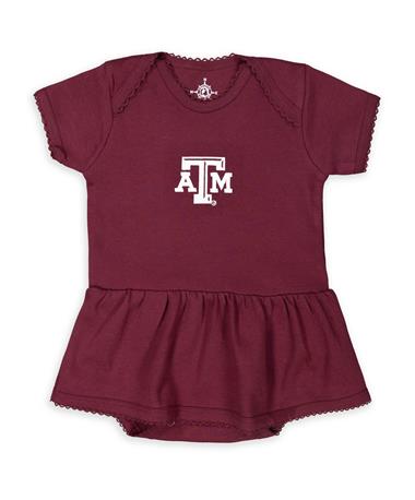 Texas A&M Picot Maroon Infant Dress