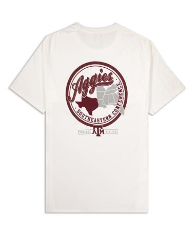 Texas A&M Aggies SEC Circle Design White T-Shirt