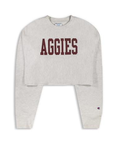 Aggies Champion Shimmer Crop Sweatshirt