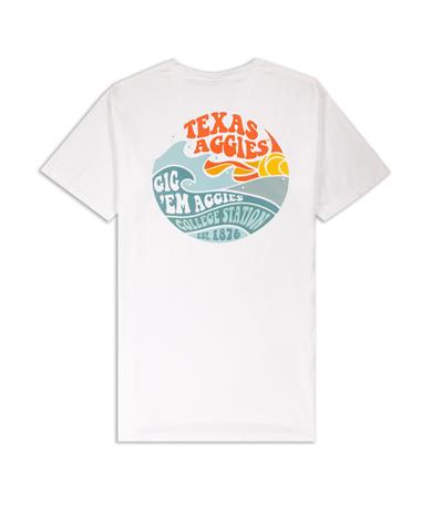 Texas A&M Aggies Gig 'Em Waves White T-Shirt