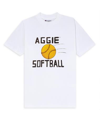Texas A&M White Champion Aggie Softball T-Shirt