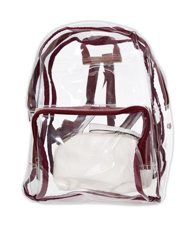 Maroon Clear Backpack