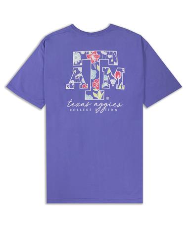 Texas A&M Aggies Floral Block ATM Purple T-Shirt