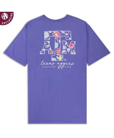 Texas A&M Aggies Floral Block ATM Purple T-Shirt