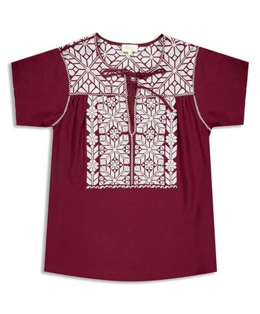 Maroon Kyle Embroidered Top