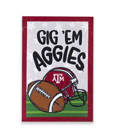 Texas A&M Aggies Football And Helmet Garden Flag