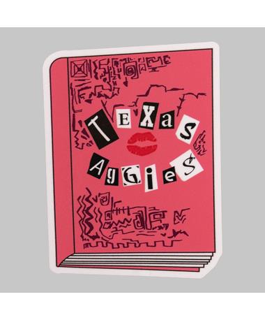 Texas Aggies Pink Book Dizzler Sticker