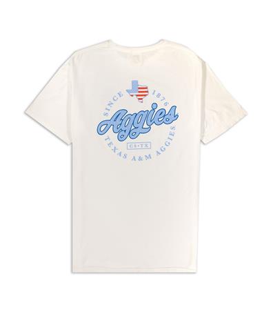 Texas A&M Aggies Stars Script White T-Shirt