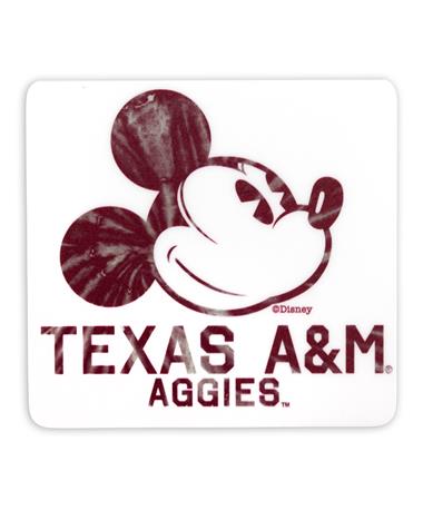 Texas A&M Block Tie-Dyed Mickey Mouse Sticker