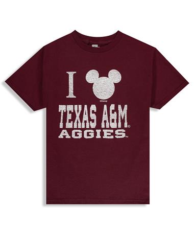 Texas A&M Mickey Loves Aggies Youth T-Shirt