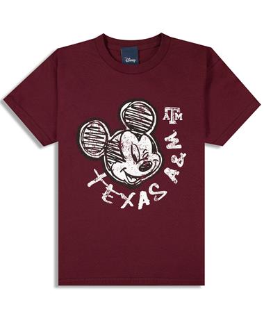 Texas A&M Scribble Mickey Mouse T-Shirt