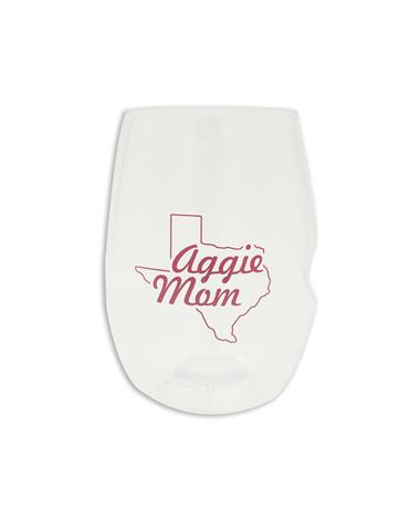 Texas A&M Aggie Mom Wine Glass