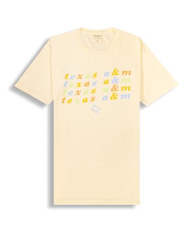 Texas A&M Repeating Pastel Yellow T-Shirt