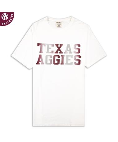 Texas A&M Aggies Maroon And Grey Gradient White T-Shirt