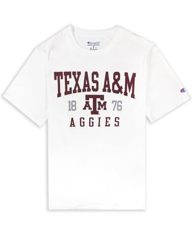 Texas A&M Aggies Champion 1876 White Athletic Tee