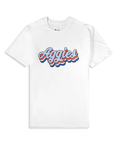 Texas A&M Aggies Stacked Red White Blue T-Shirt