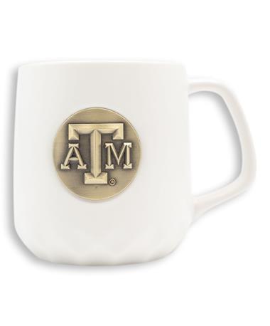 Texas A&M White And Gold Emblem Mug