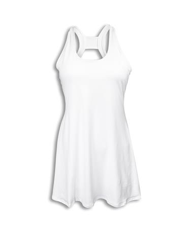 Women's White Active Dress With Shorts