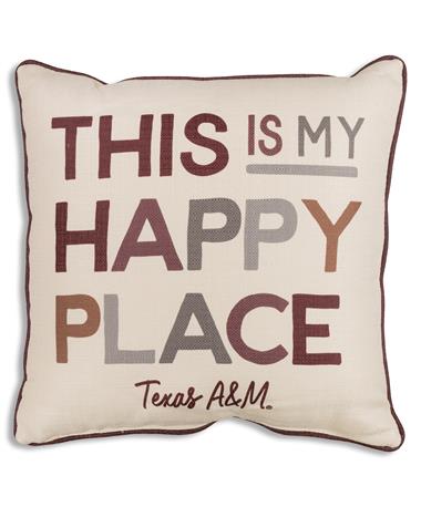 Texas A&M This Is My Happy Place Throw Pillow