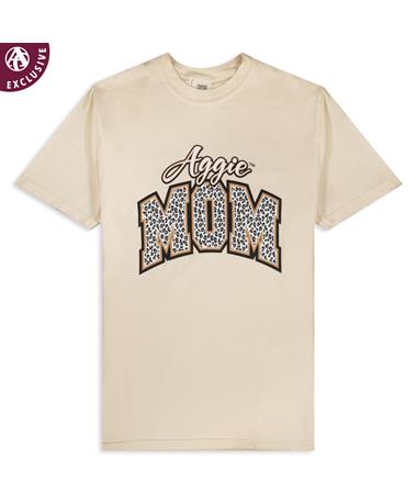 Aggie Mom Cheetah Ivory T-Shirt