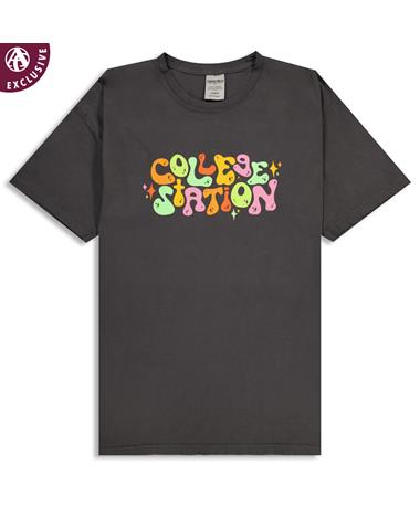 Texas A&M Colorful Bubble College Station T-Shirt