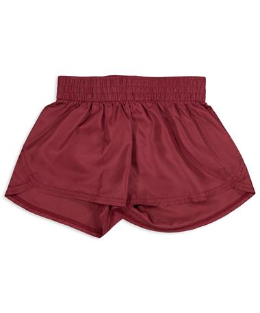 Girls Solid Maroon Shorts