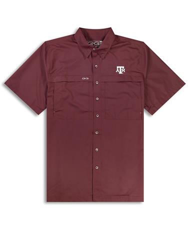 Texas A&M GameGuard Microfiber Short Sleeve Button-Down Shirt