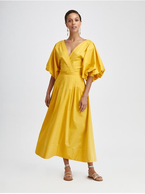 Midi dress with balloon sleeves Clearance
