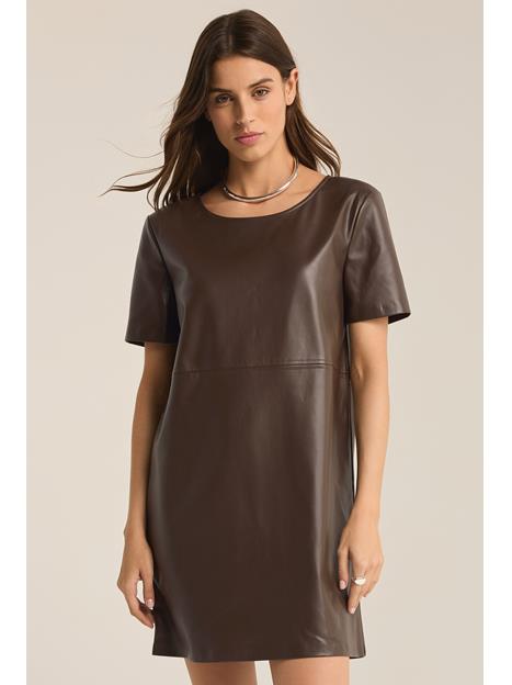 London Faux Leather Dress Dark Chocolate | South Moon Under