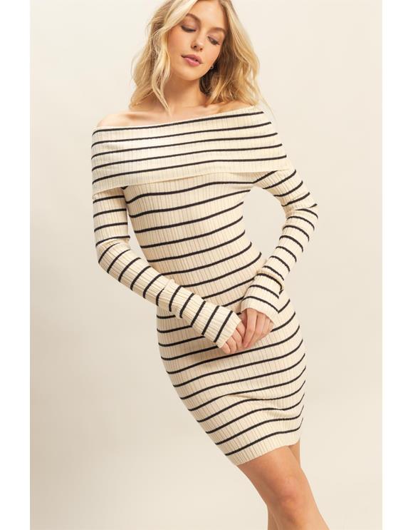 princess polly baby blue dress SHEIN BAE Zebra Striped Off Shoulder Ruched Mesh Bodycon Dress main image 1