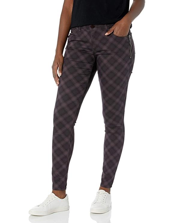 PRINT SIDE ZIP JEGGING CABERNET | Gibbons