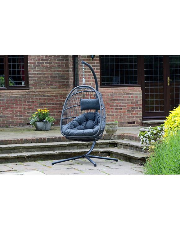Innovators Holly Folding Cocoon Hanging Chair Grey Gibbons